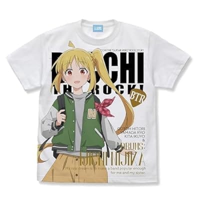 ぼっち・ざ・ろっく! 描き下ろし 伊地知虹夏 フルグラフィックTシャツ ストリートファッションVer./WHITE-L