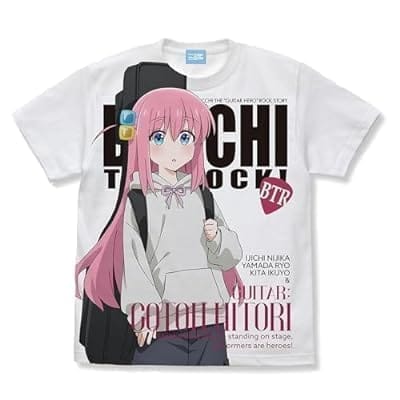 ぼっち・ざ・ろっく! 描き下ろし 後藤ひとり フルグラフィックTシャツ ストリートファッションVer./WHITE-XL