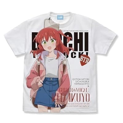 ぼっち・ざ・ろっく! 描き下ろし 喜多郁代 フルグラフィックTシャツ ストリートファッションVer./WHITE-M