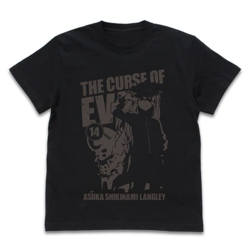 EVANGELION アスカ&2号機 Tシャツ/BLACK-XL