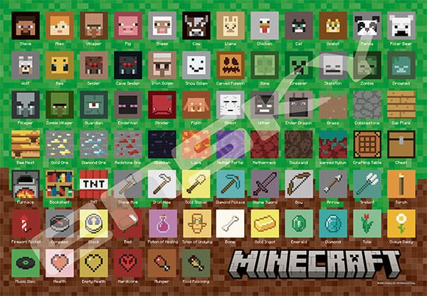 ジグソーパズル MINECRAFT マインクラフト Pixel Icons 1000ピース (1000T-195)