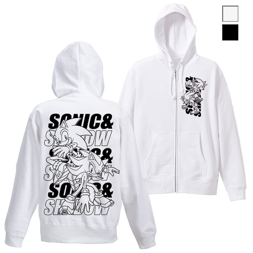 ソニック・ザ・ヘッジホッグ SONIC&SHADOW ジップパーカー/WHITE-XL