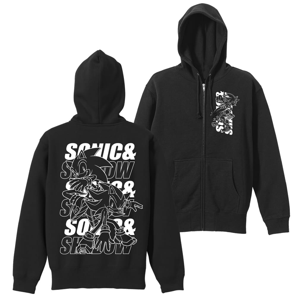 ソニック・ザ・ヘッジホッグ SONIC&SHADOW ジップパーカー/BLACK-XL