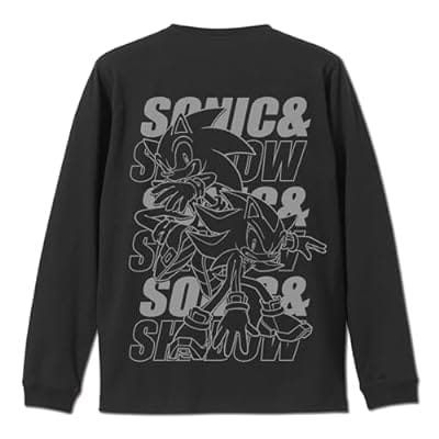 ソニック・ザ・ヘッジホッグ SONIC&SHADOW 袖ロングスリーブTシャツ BLACK