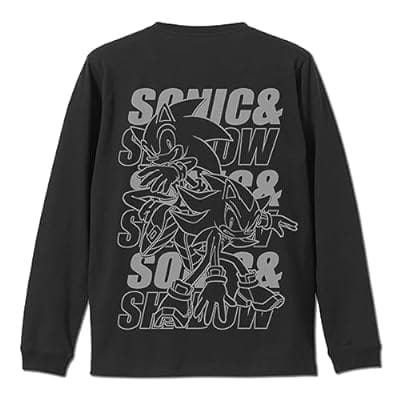 ソニック・ザ・ヘッジホッグ SONIC&SHADOW 袖ロングスリーブTシャツ/BLACK-M