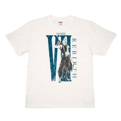 ファイナルファンタジーVII リバース Tシャツ クラウド・ストライフ(ホワイト×グリーン)