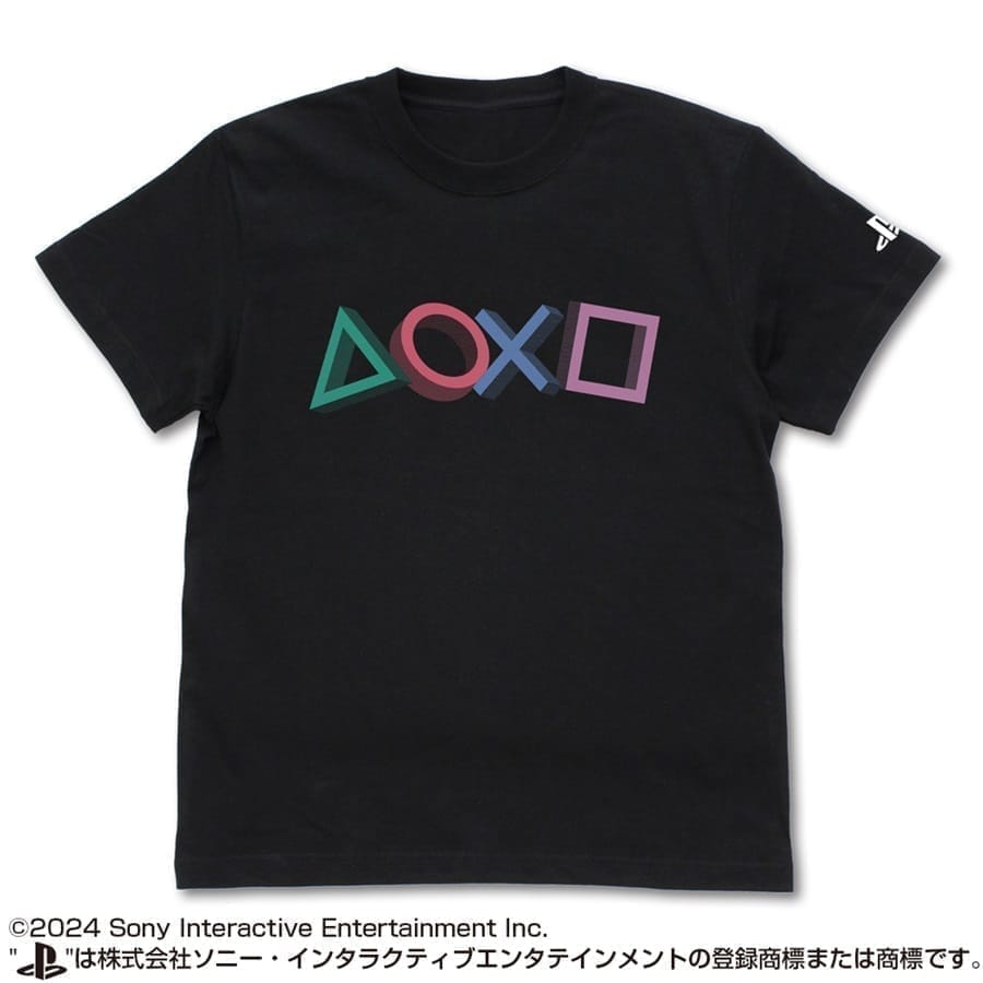 プレイステーション Tシャツ for PlayStation 3D Shapes Logo Ver./BLACK-M