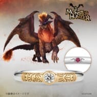 モンスターハンター ハンターの指輪 エンゲージリング(ダイヤモンド付き) テオ・テスカトル プラチナ×K18イエローゴールド>