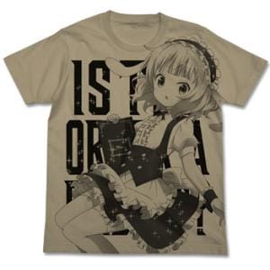 ご注文はうさぎですか? シャロ オールプリントTシャツ/SAND KHAKI-XL