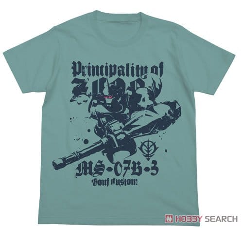 機動戦士ガンダム第08MS小隊 グフカスタム Tシャツ SAGE BLUE M
