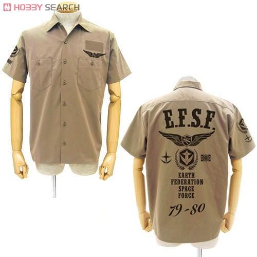 機動戦士ガンダム 地球連邦軍ワッペンベースワークシャツ BEIGE XL