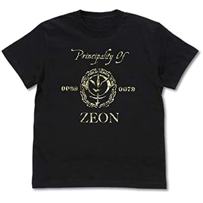 機動戦士ガンダム ジオン ヴィンテージ ゴールド Tシャツ BLACK L