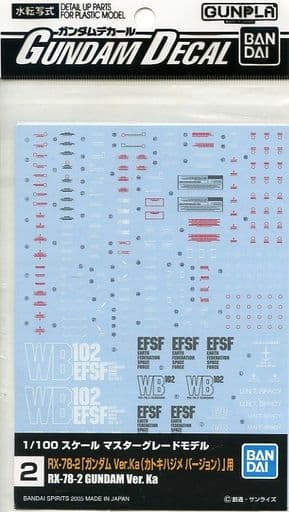 ガンダムデカール No.2 1/100 MG RX-78-2 ガンダム Ver.Ka用 「機動戦士ガンダム」