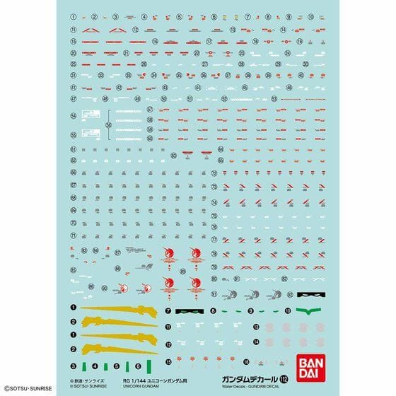 ガンダムデカール No.112 RG 1/144 ユニコーンガンダム用