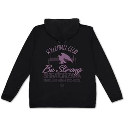 ハイキュー!! 白鳥沢学園高校バレーボール部 薄手ドライパーカー/BLACK-XL