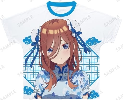 五等分の花嫁 描き下ろしイラスト 中野三玖 チャイナドレスver. フルグラフィックTシャツ ユニセックス XL