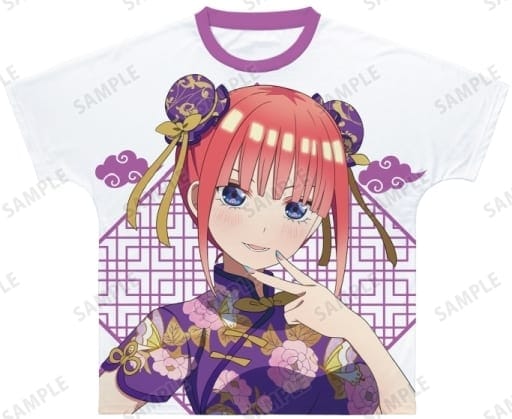 五等分の花嫁 描き下ろしイラスト 中野二乃 チャイナドレスver. フルグラフィックTシャツ ユニセックス L