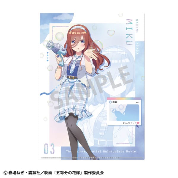 五等分の花嫁 A4シングルクリアファイル 中野三玖 バブルガン