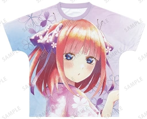 五等分の花嫁 描き下ろしイラスト 中野二乃 桜和装ver. Ani-Art aqua label フルグラフィックTシャツユニセックス XS