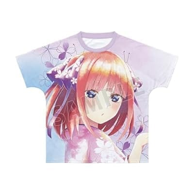 五等分の花嫁 描き下ろしイラスト 中野二乃 桜和装ver. Ani-Art aqua label フルグラフィックTシャツユニセックス XXXL