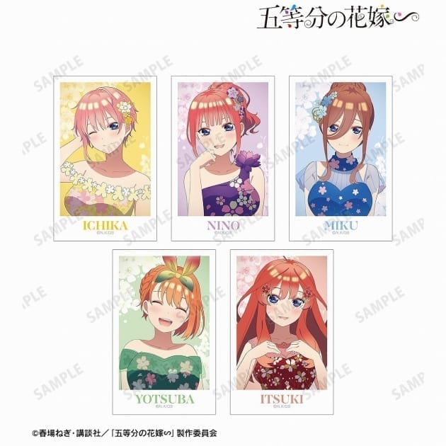 五等分の花嫁∽ 描き下ろし 桜ドレスver. インスタントカメラ風イラストカード5枚セット