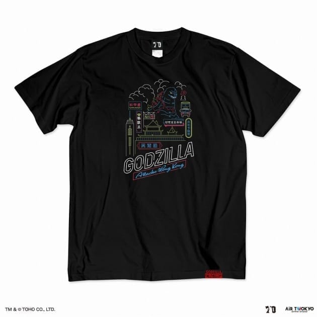 ゴジラ 70周年記念 平成・VS シリーズ シーンイラストTシャツ 5(ゴジラ香港上陸) S