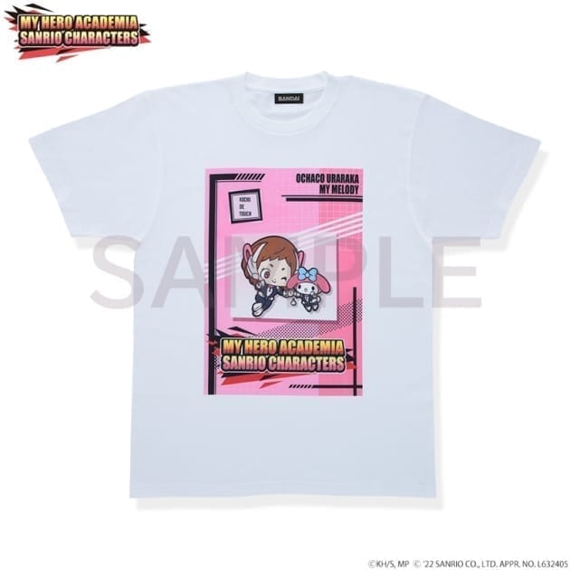 僕のヒーローアカデミア×サンリオキャラクターズ Tシャツ 麗日お茶子×マイメロディ XL