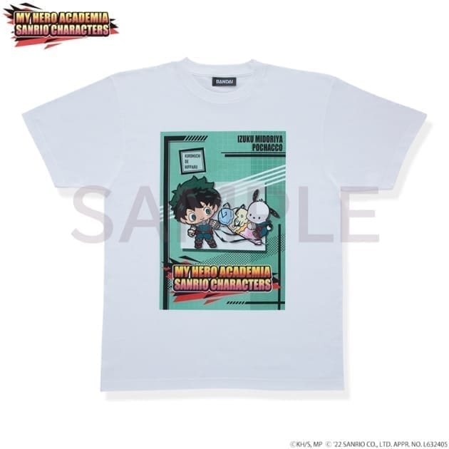 僕のヒーローアカデミア×サンリオキャラクターズ Tシャツ 緑谷出久×ポチャッコ XL