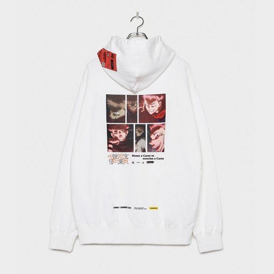 呪術廻戦×LEGENDA 虎杖悠仁 Hoodie (white/Black)【二次受注:2021年6月発送】