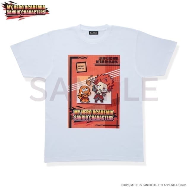 僕のヒーローアカデミア×サンリオキャラクターズ Tシャツ 切島鋭児郎×ウィアーダイナソアーズ XL