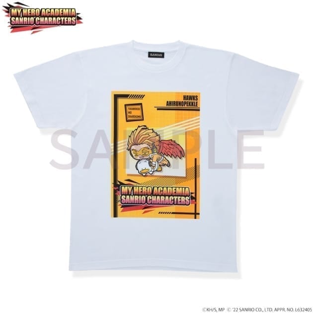 僕のヒーローアカデミア×サンリオキャラクターズ Tシャツ ホークス×あひるのペックル XL