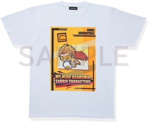 僕のヒーローアカデミア×サンリオキャラクターズ Tシャツ ホークス×あひるのペックル L