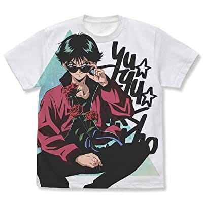 幽☆遊☆白書 浦飯幽助 フルグラフィックTシャツ 花束Ver./WHITE-M