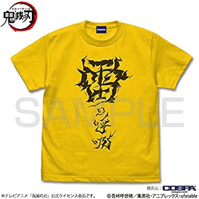 鬼滅の刃 雷の呼吸 Tシャツ/CANARY YELLOW-XL