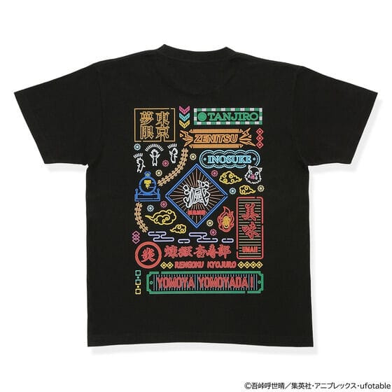 鬼滅の刃 ネオングラフィックTシャツ【無限列車編】L