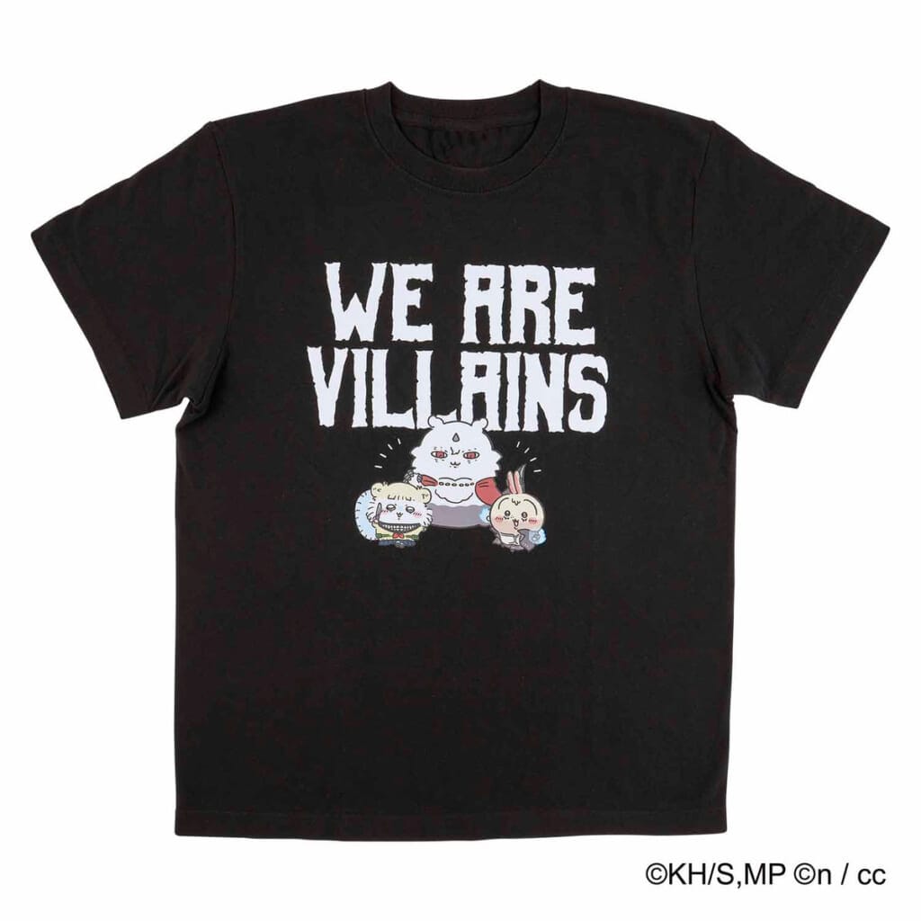 僕のヒーローアカデミア×ちいかわ Tシャツ WE ARE VILLAINS ブラック