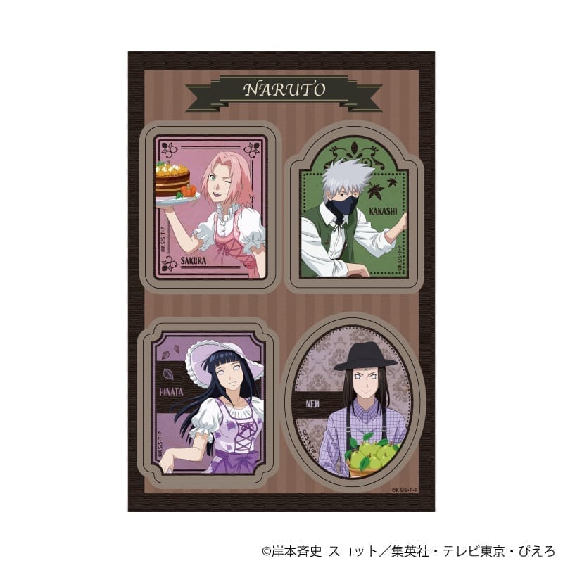 PETANTシール「NARUTO-ナルト- 疾風伝」02/サクラ&カカシ&ネジ&ヒナタ 収穫祭ver.(描き下ろしイラスト)