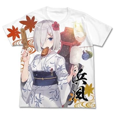 艦隊これくしょん -艦これ- 浴衣の浜風フルグラフィックTシャツ/ホワイト-M