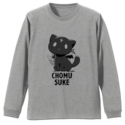 この素晴らしい世界に祝福を!3 手描き風ちょむすけ 袖リブロングスリーブTシャツ/MIX GRAY-L