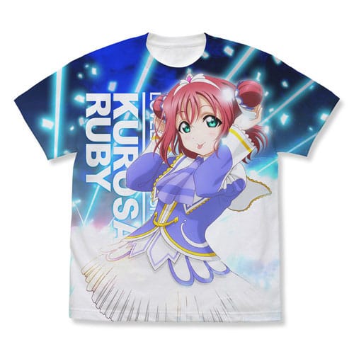 ラブライブ!サンシャイン!! 黒澤ルビィ フルグラフィックTシャツ Over the Rainbow Ver./WHITE-L