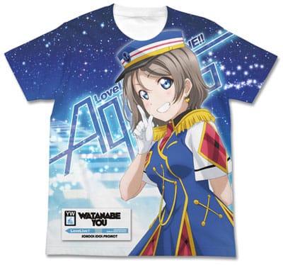 ラブライブ!サンシャイン!! 渡辺曜フルグラフィックTシャツ HAPPY PARTY TRAIN Ver./WHITE-L