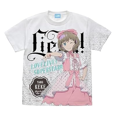 ラブライブ!スーパースター!! 描き下ろし 唐 可可 フルグラフィックTシャツ ロリータファッション Ver./WHITE-XL