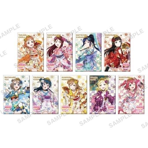 ラブライブ!スクールアイドルフェスティバル しかくい缶バッジコレクション Aqours 浴衣ver.