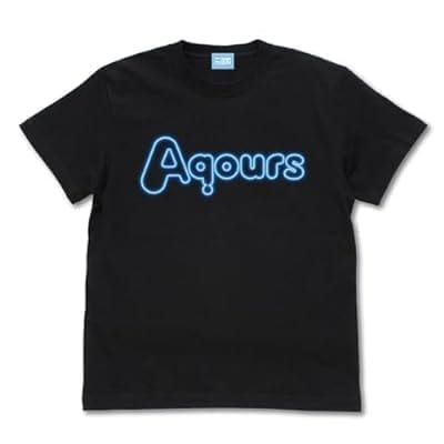 ラブライブ!サンシャイン!! Aqours ネオンサインロゴ Tシャツ/BLACK-XL