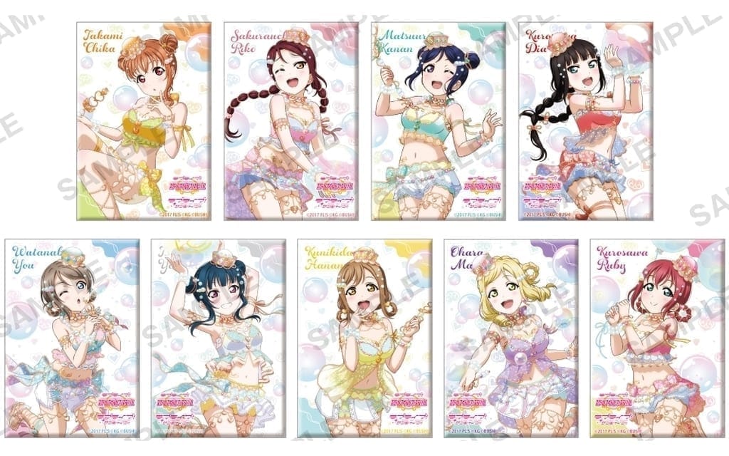 ラブライブ!スクールアイドルフェスティバル しかくい缶バッジコレクション Aqours シャボン玉ver.