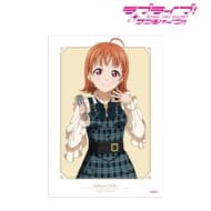 ラブライブ!サンシャイン!! 描き下ろし 高海千歌 チェックワンピース衣装ver. A3マット加工ポスター