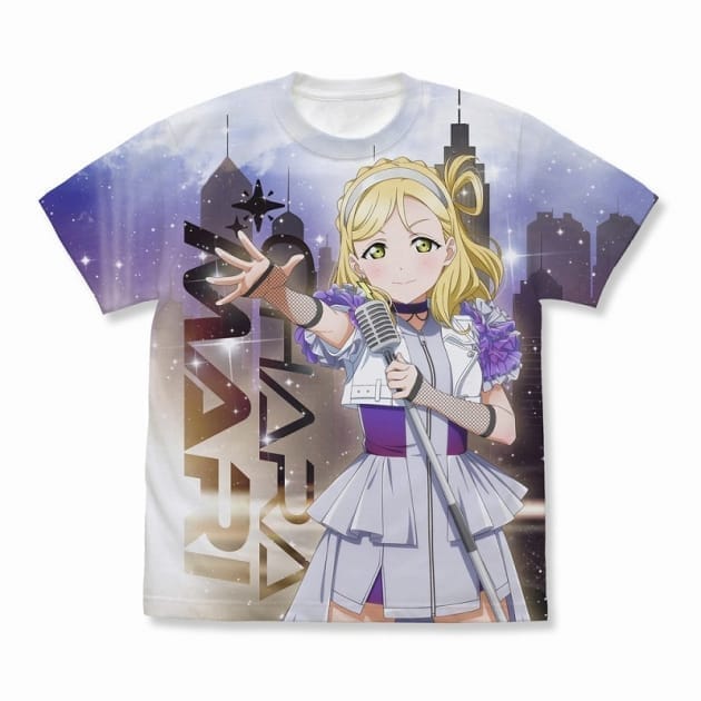 ラブライブ!サンシャイン!! 描き下ろし 小原鞠莉 フルグラフィックTシャツ ソロコンサートver./WHITE-L