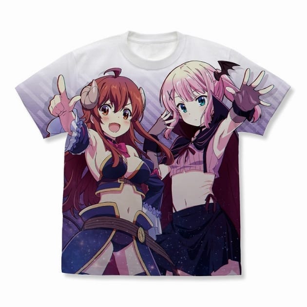 まちカドまぞく 2丁目 シャドウミストレス優子&ダークネスピーチ フルグラフィックTシャツ/WHITE-L