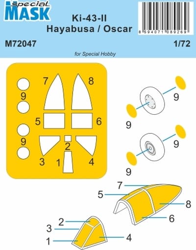 1/72 中島 一式戦闘機 隼 キ43-II 塗装マスクシール (スペシャルホビー用)