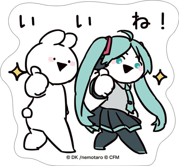 初音ミクシリーズ ステッカー F すこぶる動くウサギコラボ